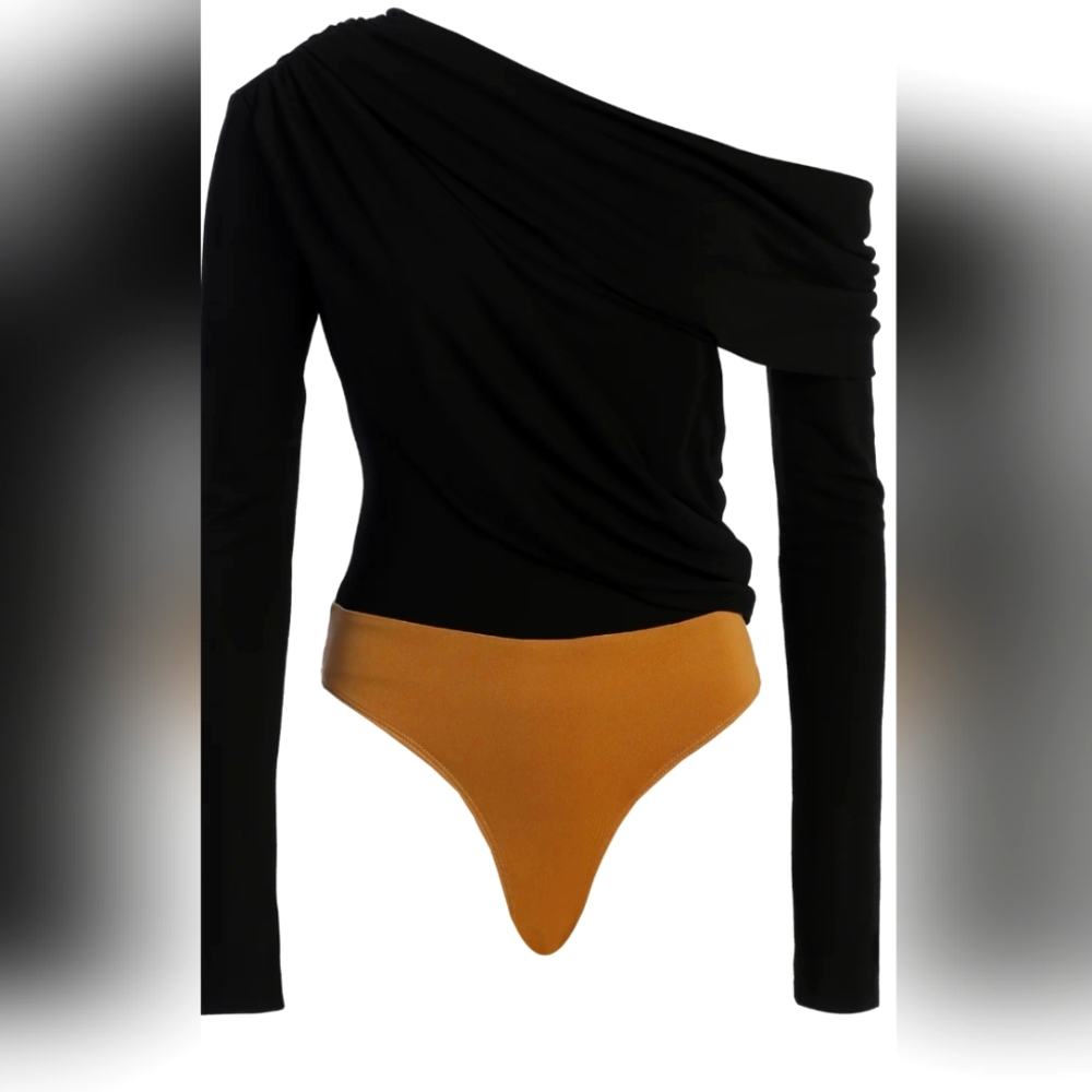 Black Ultra High Neck Bodysuit